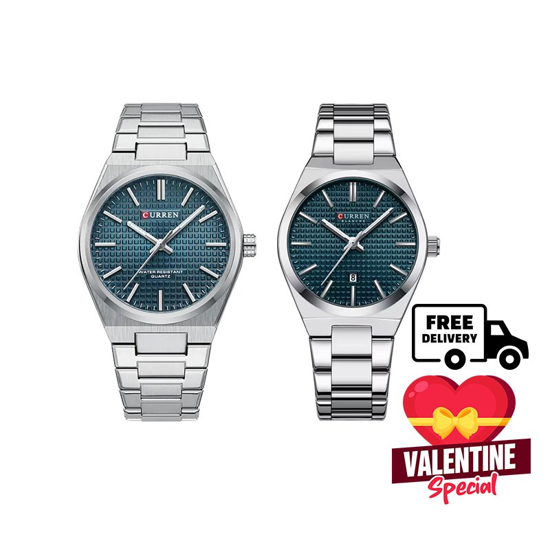 Curren Elegant Luxury Stainless Steel Couple Watch