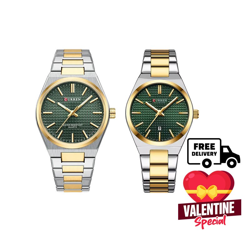 Curren Luxury Stainless Steel Couple Watch