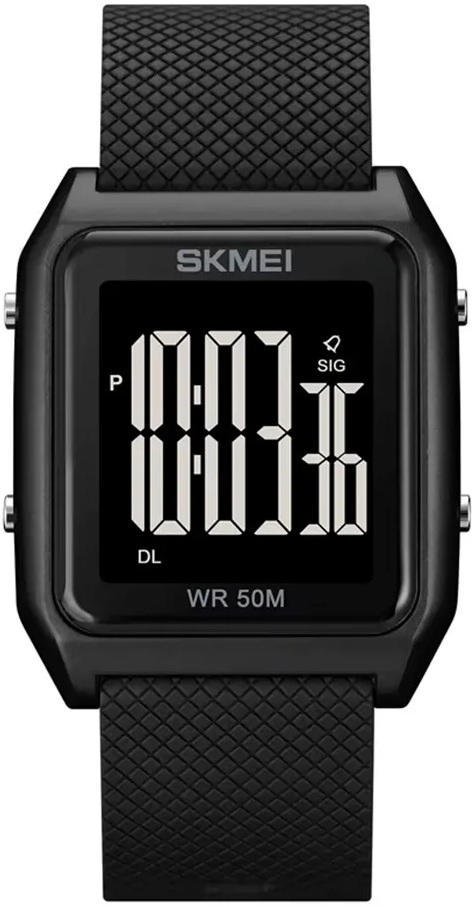 SKMEI 1866 Square Large Screen Multi-function Watch for Men – Black