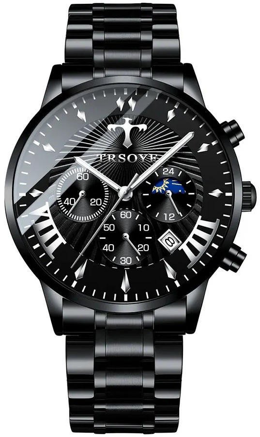 Trsoye 608 Chronograph Active Stainless Steel Watch for Men – Black