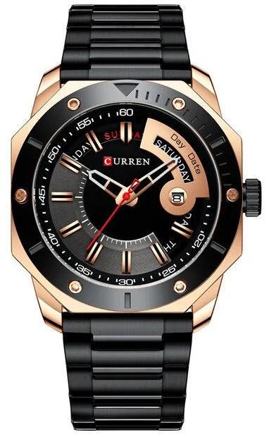 Curren 8344 Stainless Steel Watch for Men – Gold & Black