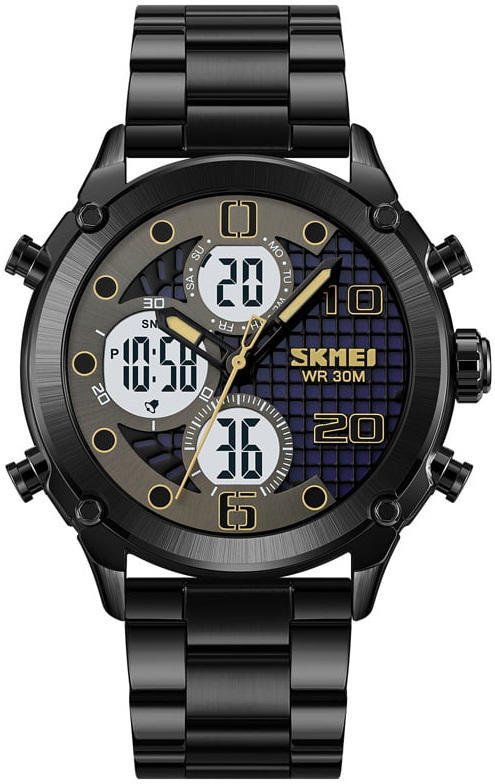 SKMEI 1975 Multifunctional Digital Analog Chain Watch for Men – Black