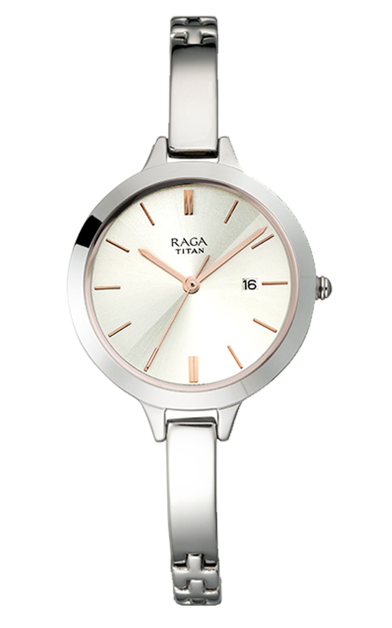 Titan 2578SM02 Silver Dial Chain Bracelet Watch for Female