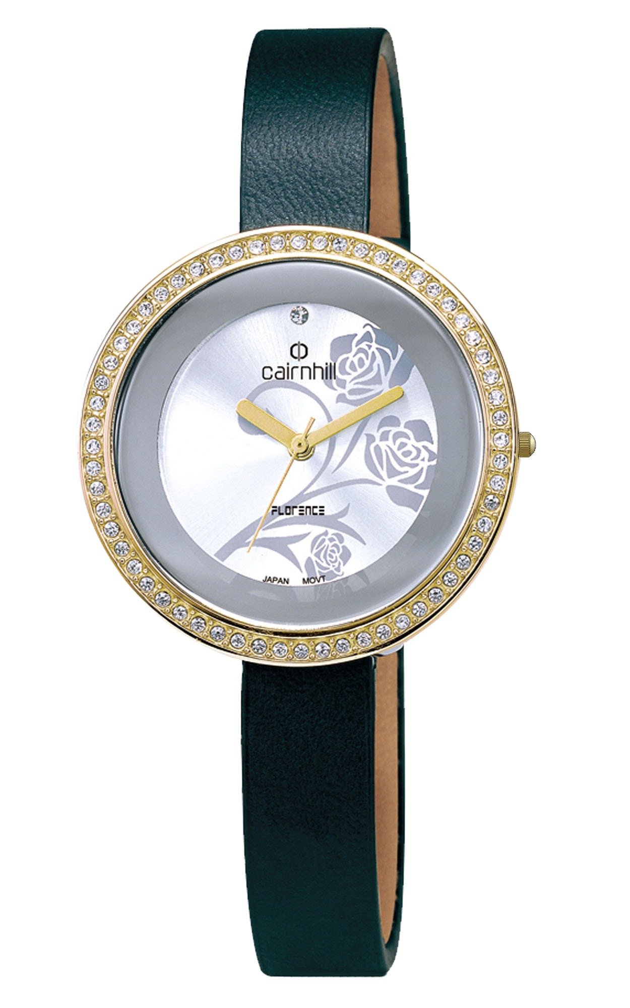 Cairnhill CH844ZH GP WH LT White Dial Leather Bracelet Watch for Female