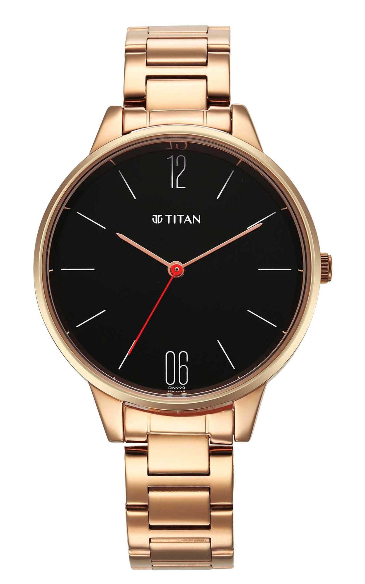 Titan 2648WM05 Black Dial Chain Bracelet Watch for Female