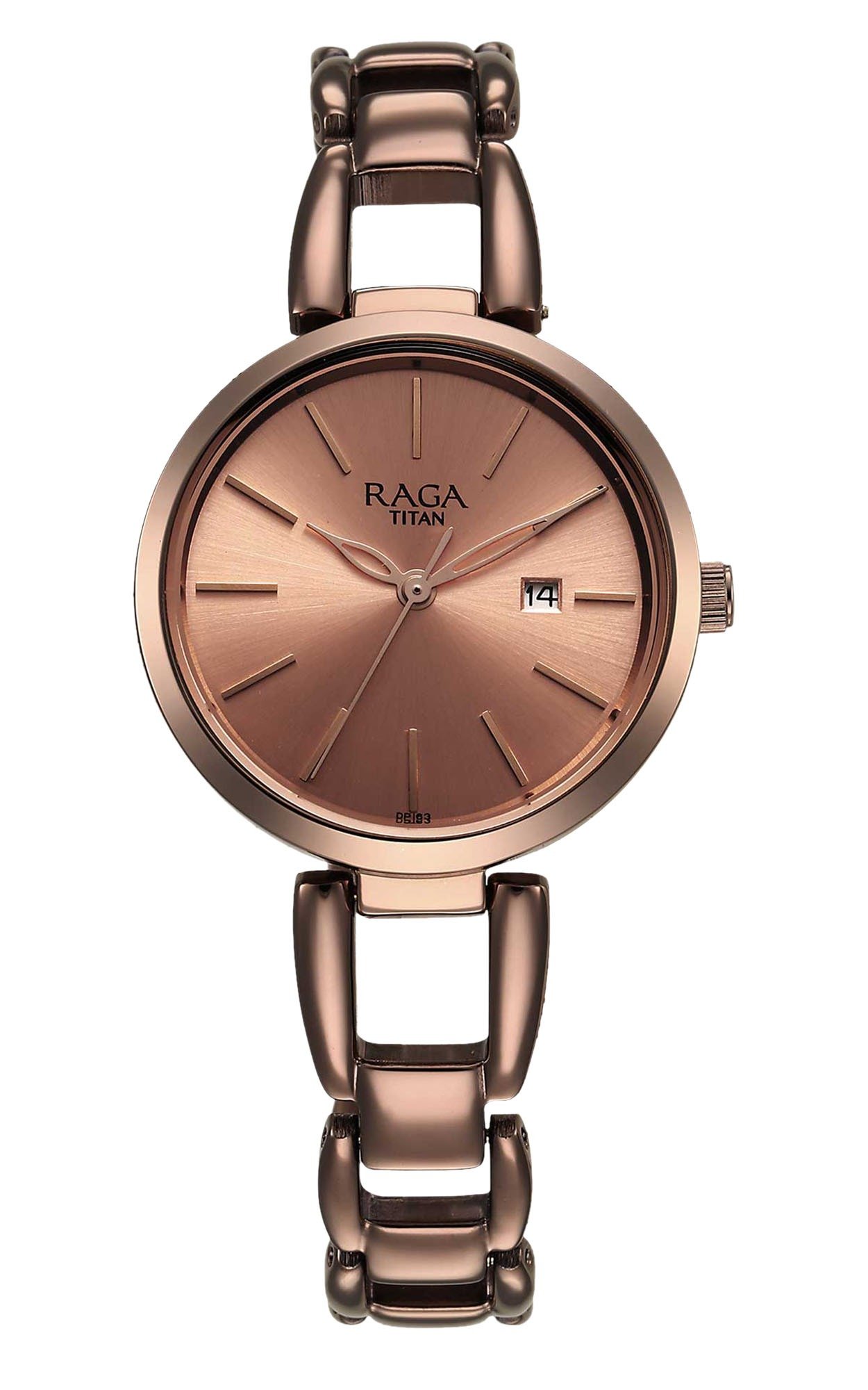 Titan 2642QM01 Brown Dial Chain Bracelet Watch for Female