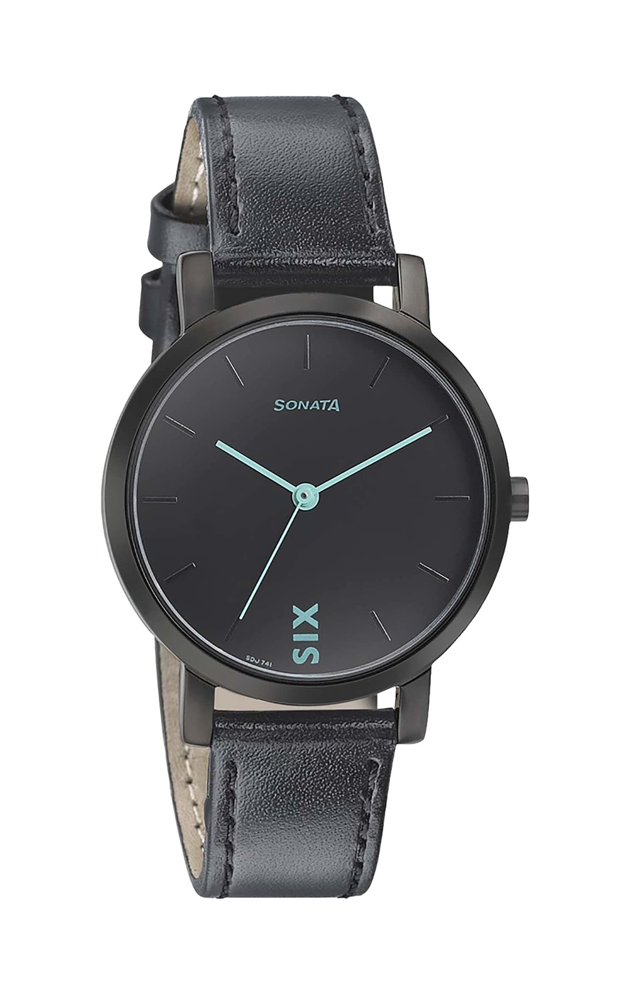 SONATA 8164NL01 Black Dial Leather Bracelet Watch for Female